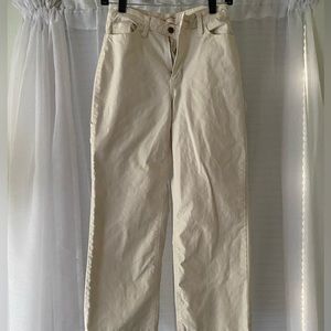 Khaki Cargo Straight Leg Pants